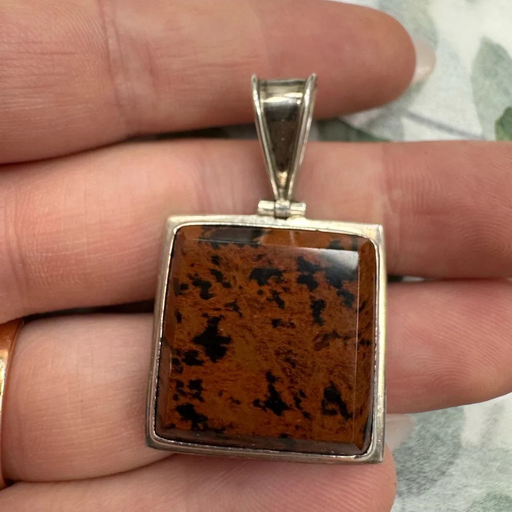 Stunning Mahogany Obsidian Pendant Set In Sterling Silver 17.5g